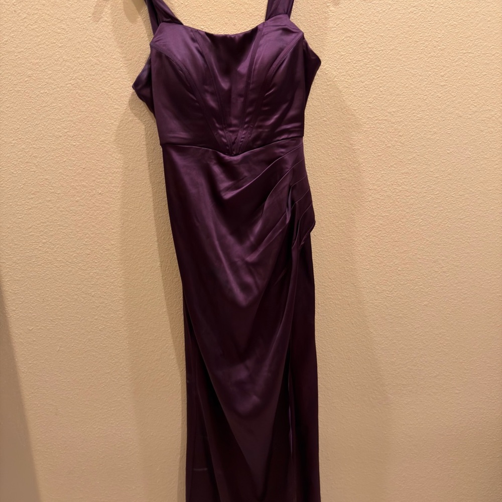 Fashion Nova Strapless Deep Purple Dress